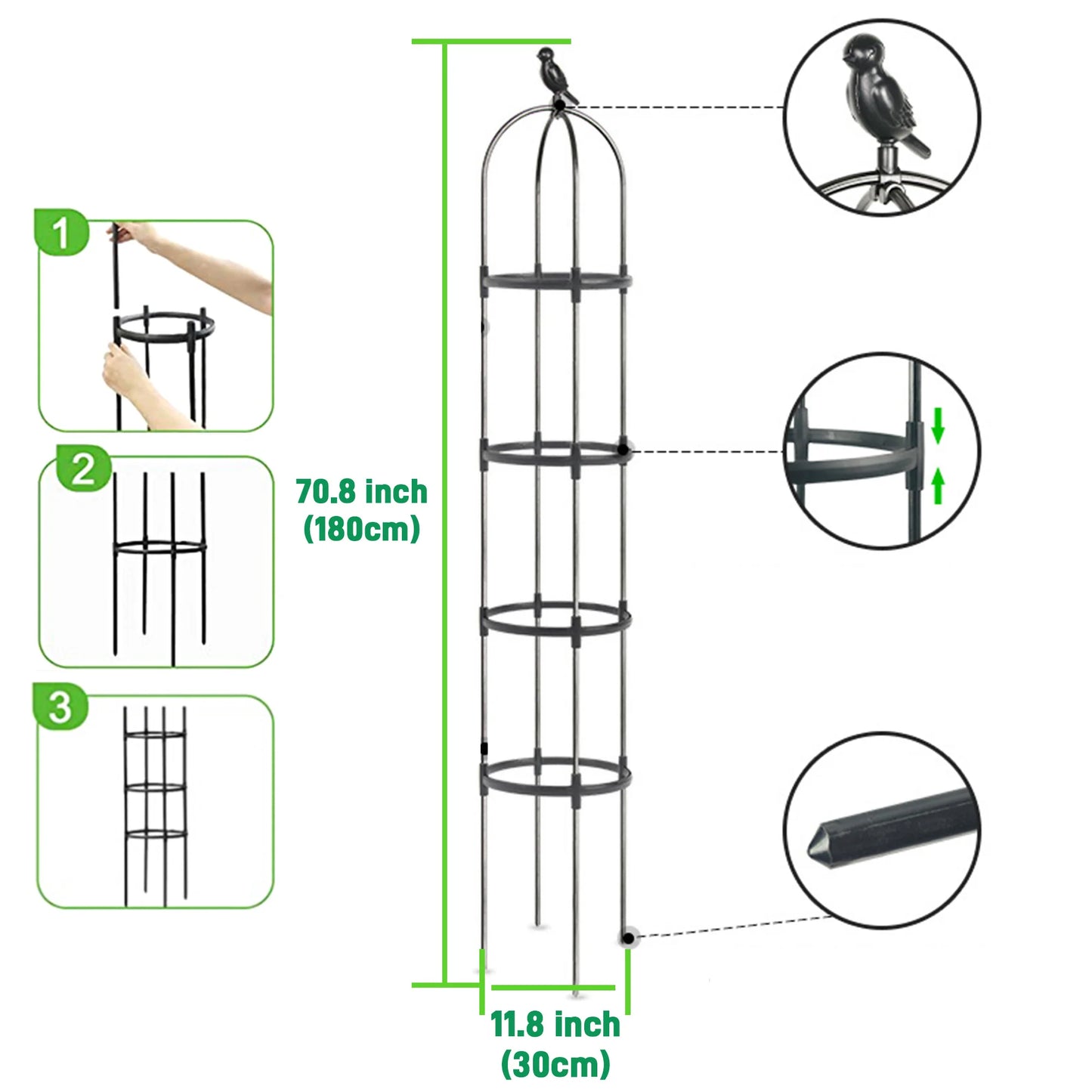 6ft Garden Obelisk Trellis