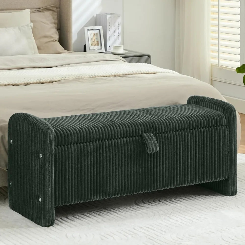 44'' Corduroy Storage Ottoman Bench