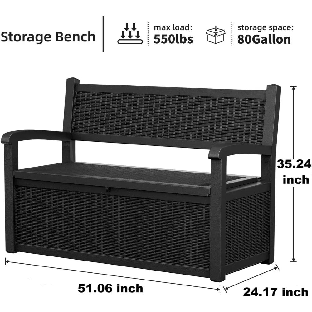 80 Gallon Outdoor Storage Bench Deck Box