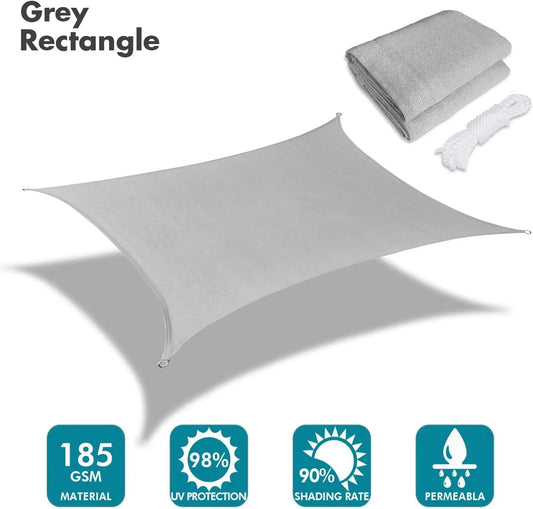 20'X26' Grey Rectangle Outdoor Shade Sail