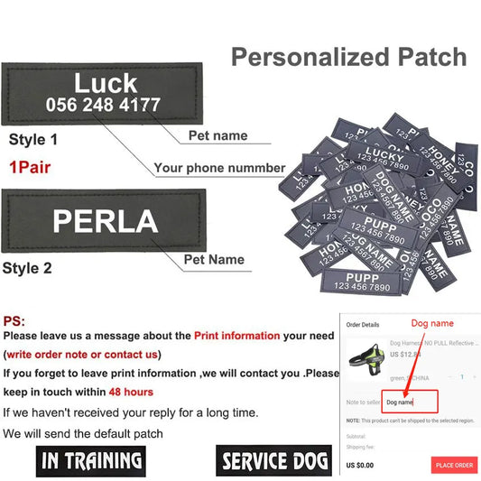 Personalized NO PULL Reflective Breathable Dog Harness