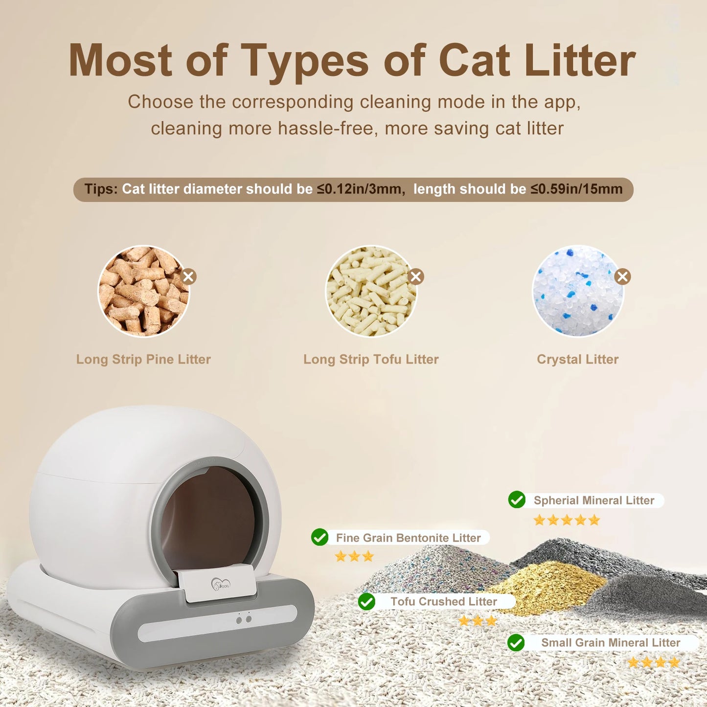 65L Self-Cleaning Cat Litter Box