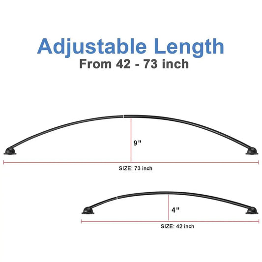 Adjustable Curved Shower Curtain