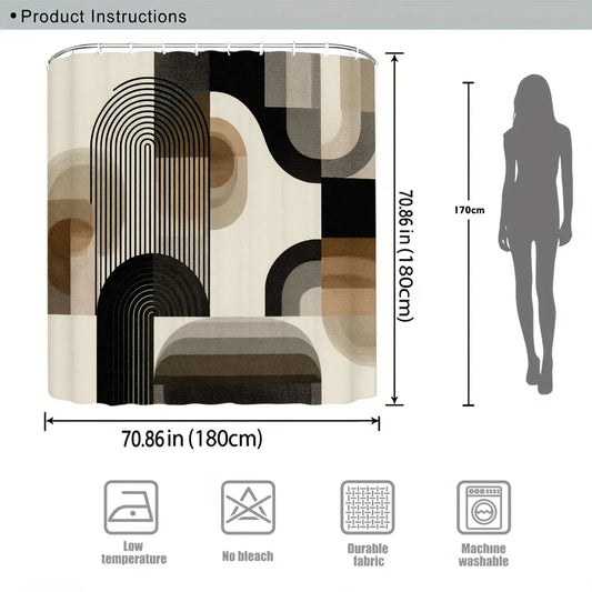 2D Flat Modern Abstract Shower Curtain