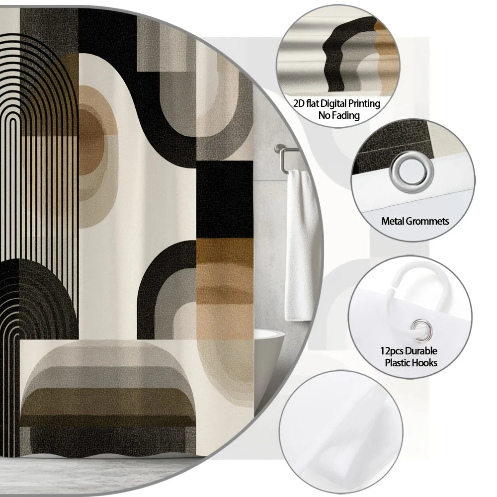 2D Flat Modern Abstract Shower Curtain