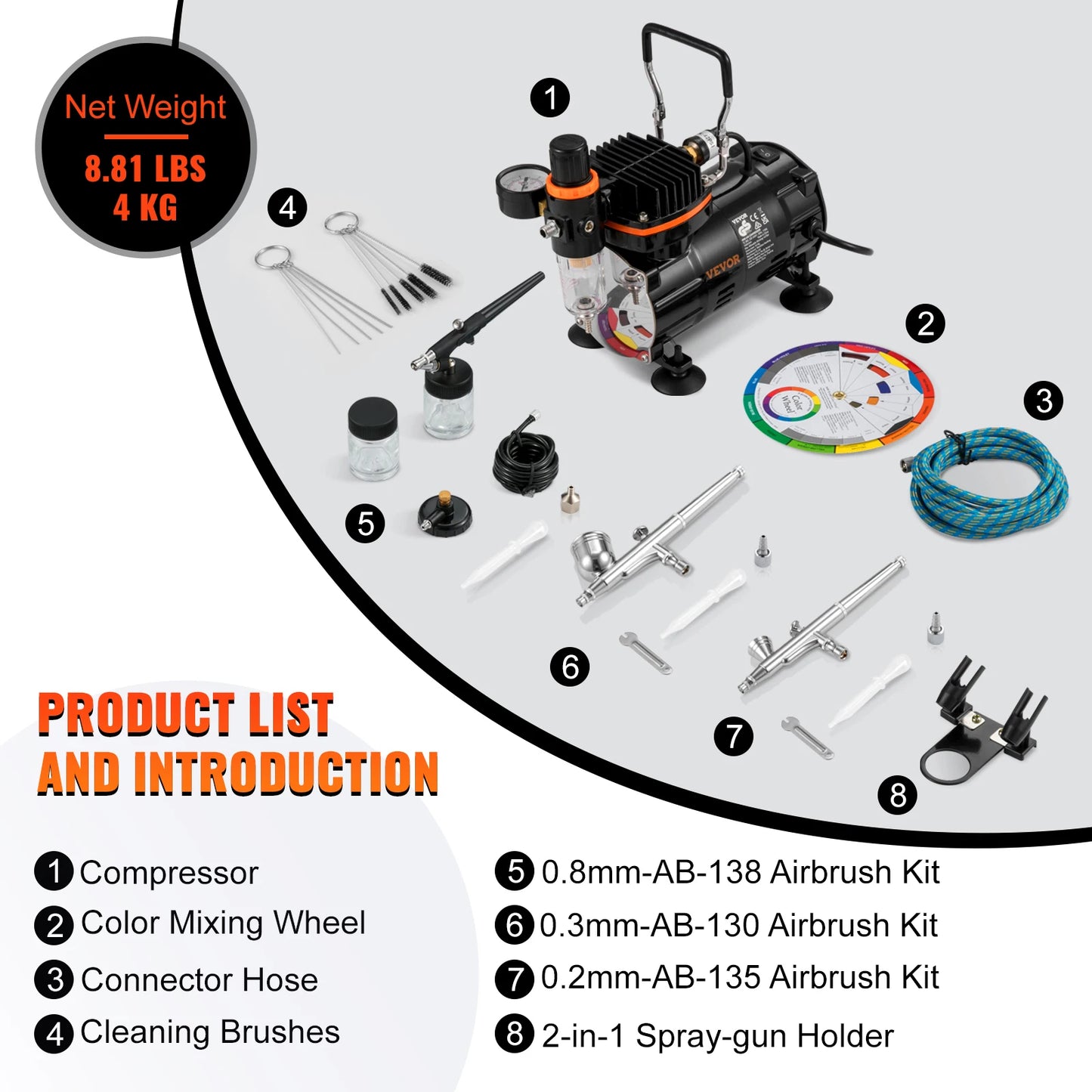 Professional Dual-Action Airbrush Compressor Kit