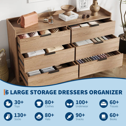 Modern 6-Drawer Dresser