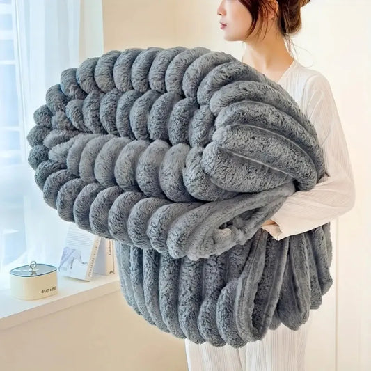 Ultra-Soft Striped Flannel Fleece Blanket
