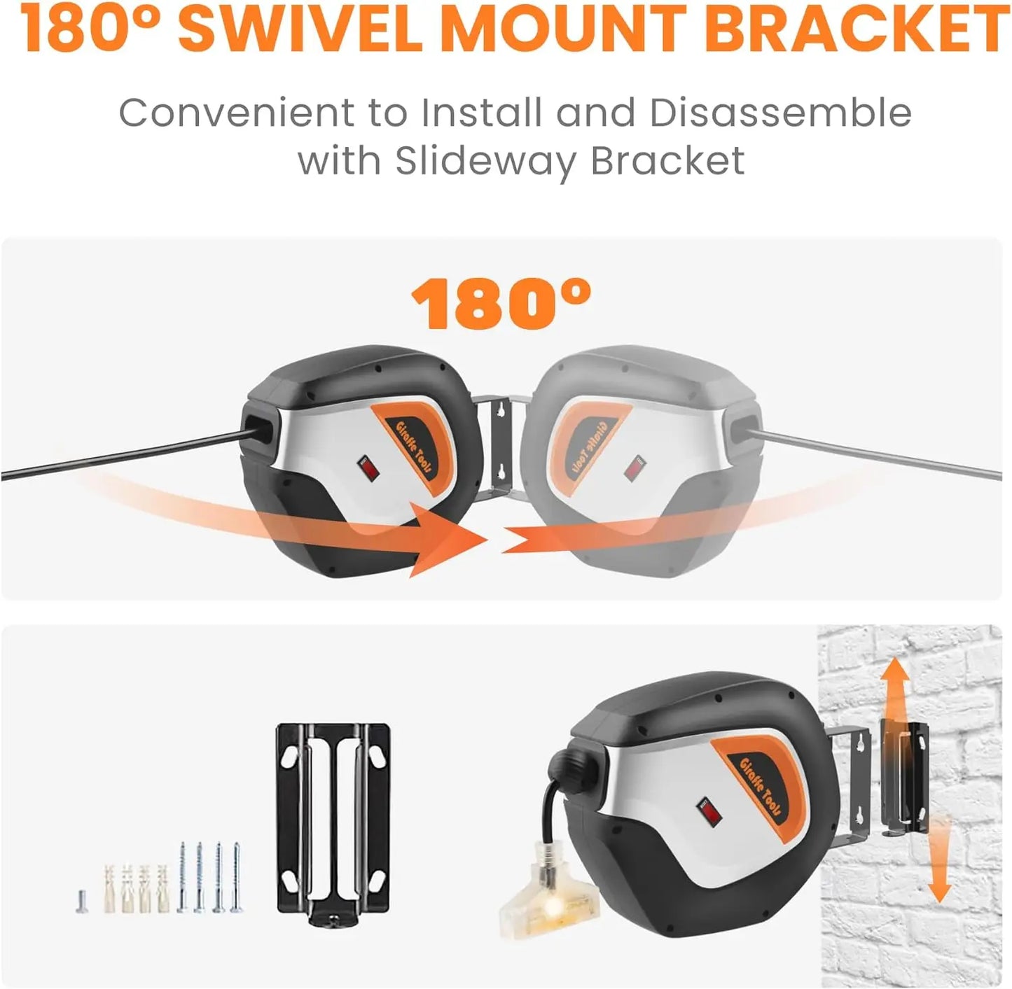 50' Retractable Power Cord Reel