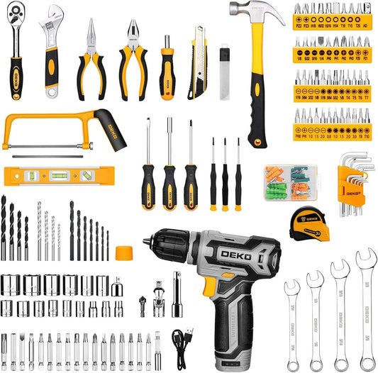 Home Mechanic Toolbox with 12V Cordless Drill