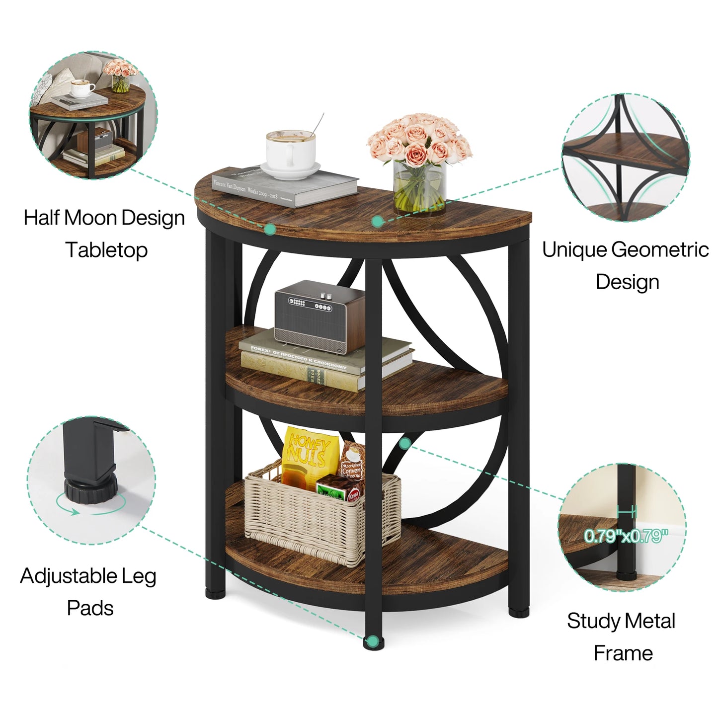 Half Round End Table