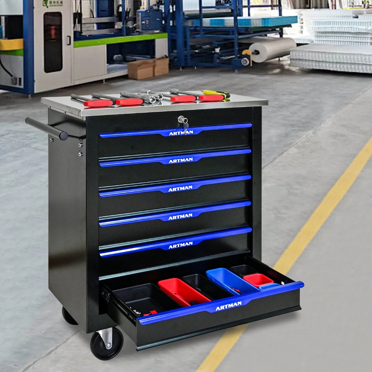6-Dawer Rolling Tool Storage Cabinet