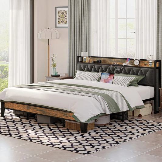 Bed Frames With Storage Headboard And Outlets