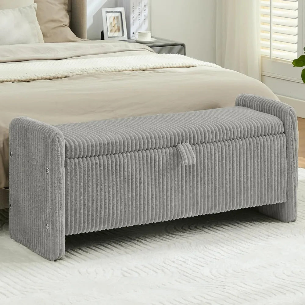 44'' Corduroy Storage Ottoman Bench