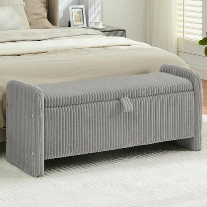 44'' Corduroy Storage Ottoman Bench