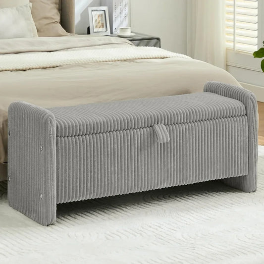 44'' Corduroy Storage Ottoman Bench