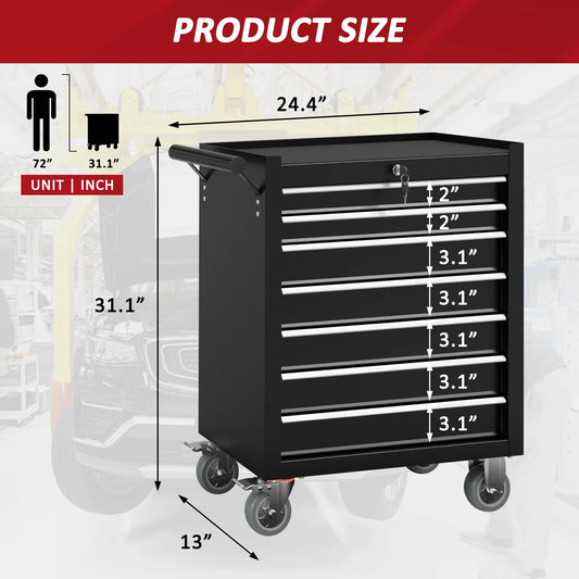 7-Drawer Heavy Duty Rolling Tool Cart