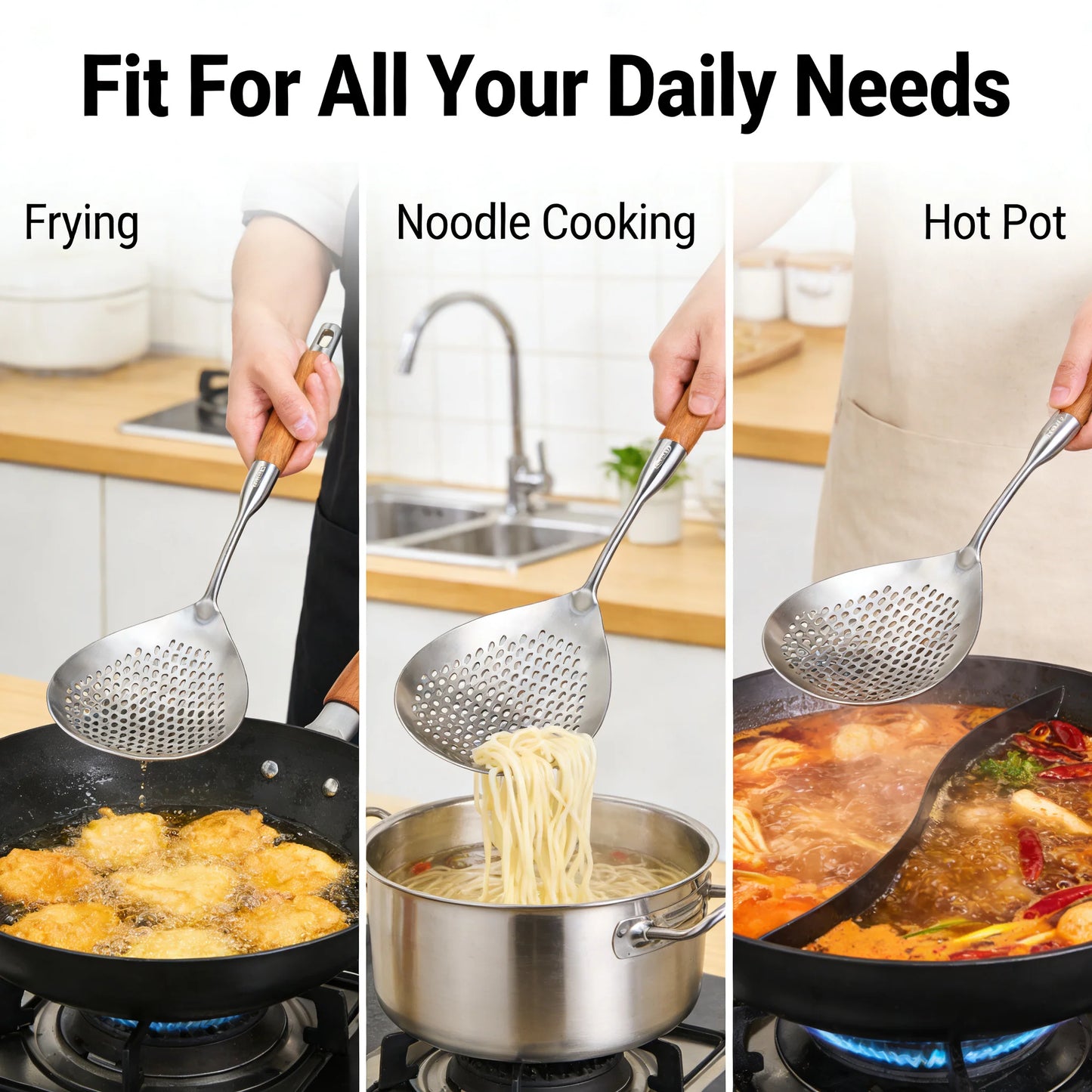 Food Grade Stainless Steel Slotted Spoon