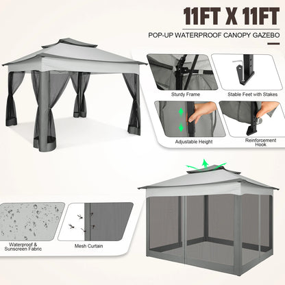 11x11ft Pop Up Gazebo Pavilion