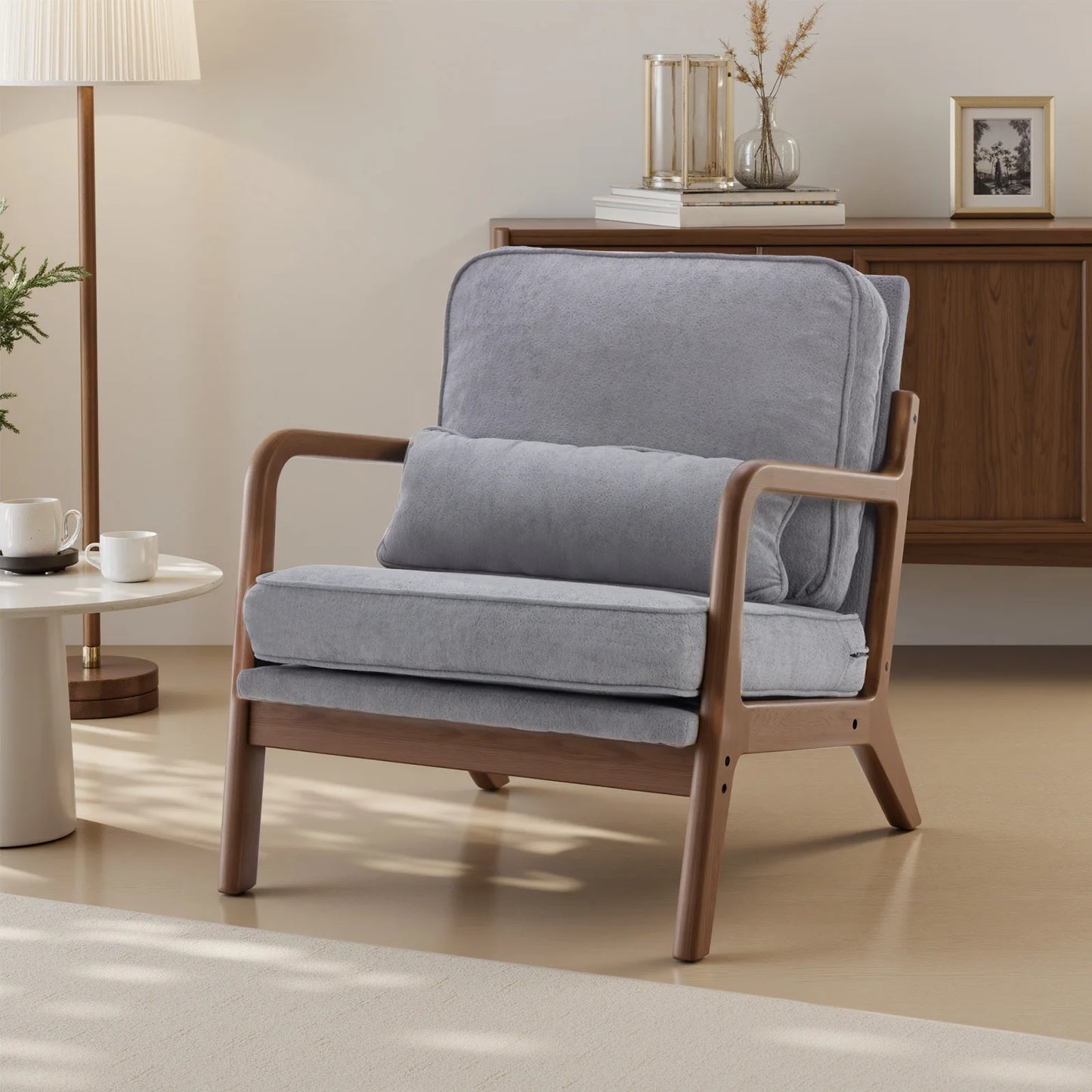 Modern Solid Wood Frame Accent Chair