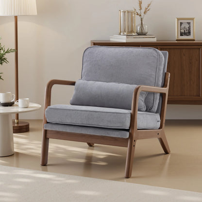Modern Solid Wood Frame Accent Chair
