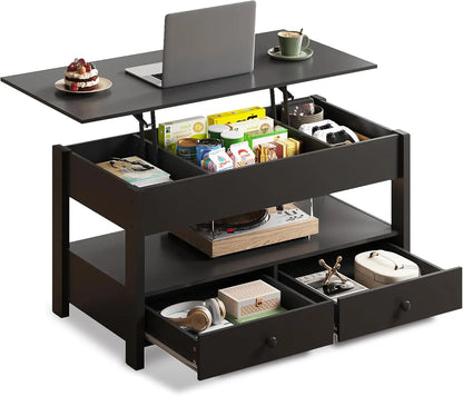 Lift Top Coffee Table with 2 Drawers