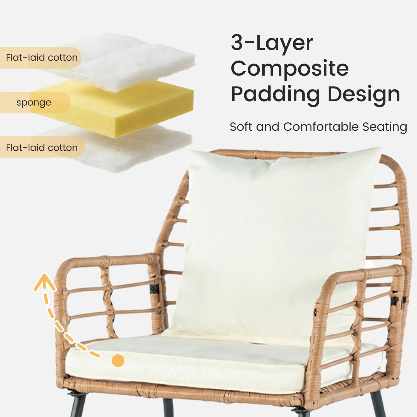 Outdoor 4 Piece Wicker Patio Furniture Set