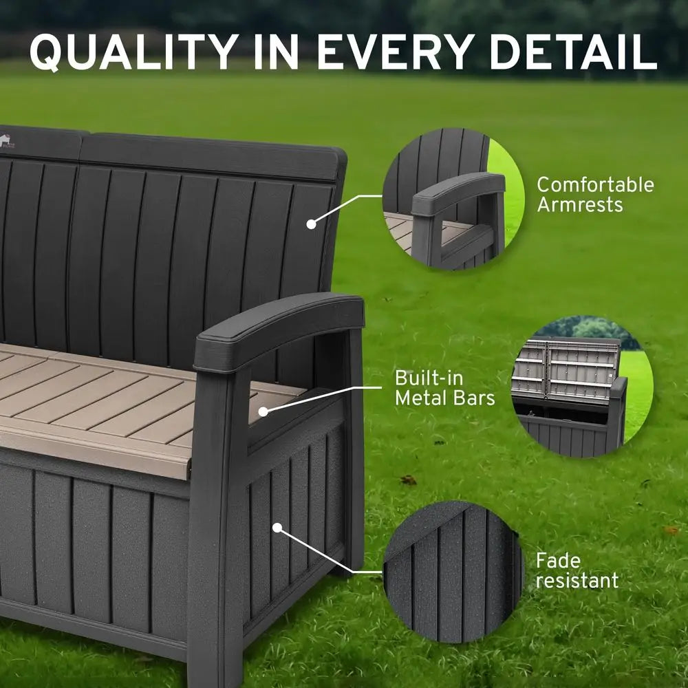 3 Seat Outdoor Storage Bench