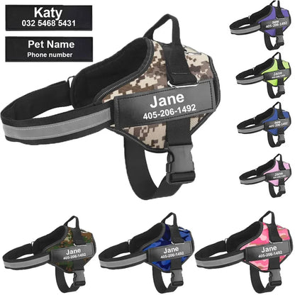 Personalized NO PULL Reflective Breathable Dog Harness