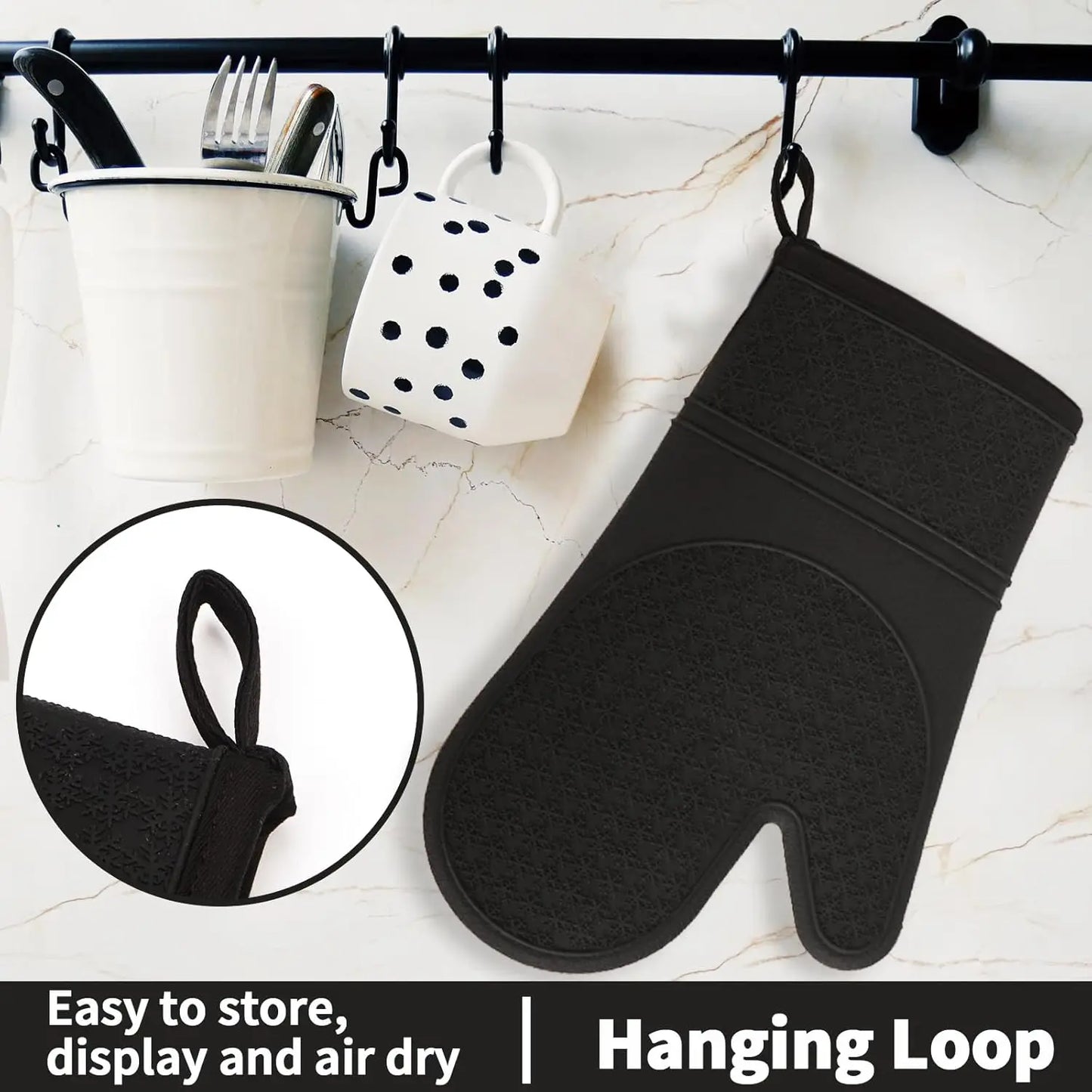 Heat-Resistant Silicone Oven Mitts