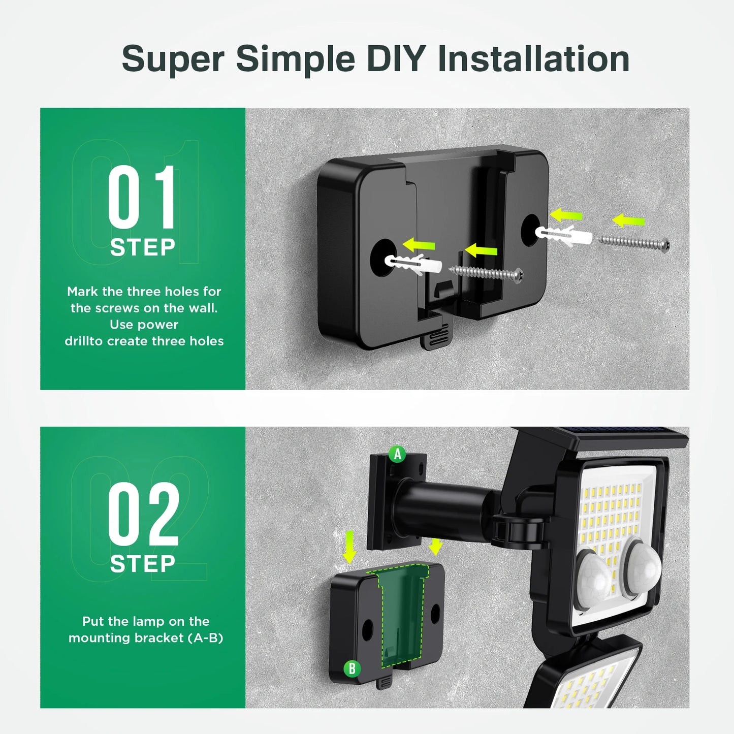 2 Pack Solar Lights With Motion Sensor
