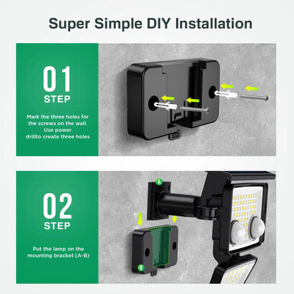 2 Pack Solar Lights With Motion Sensor
