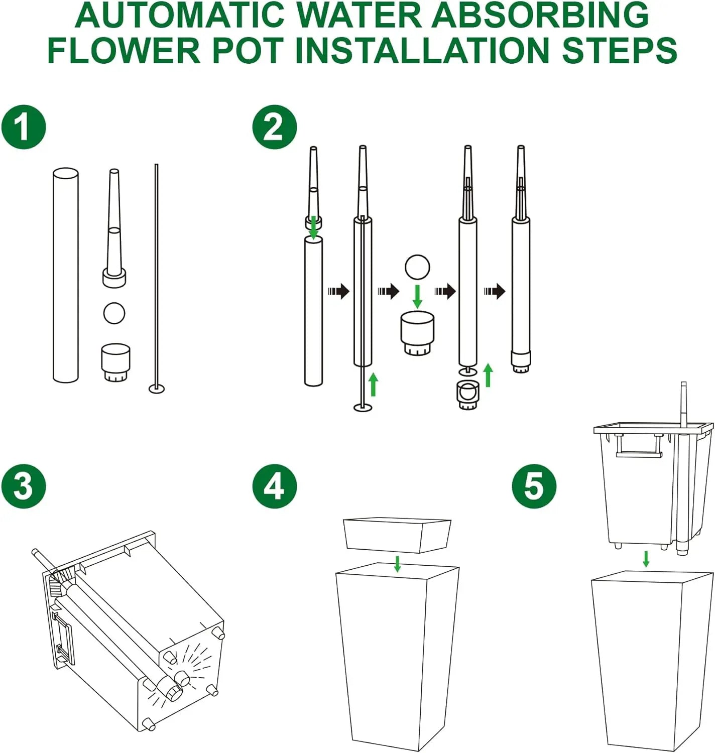 2 PCS 22.4" Indoor ＆ Outdoor Taper Planter
