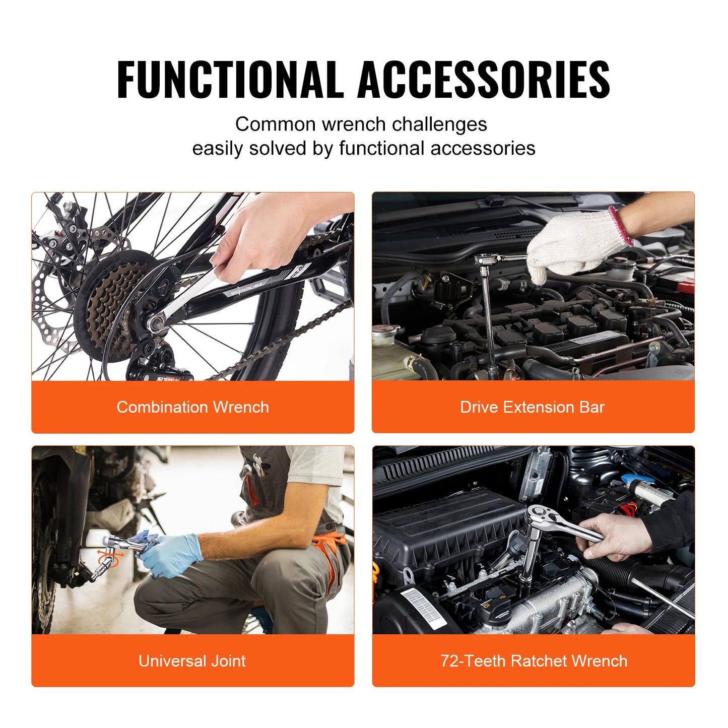 145 Pcs Mechanics Tool Set W/ Deep and Standard Sockets