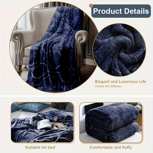 Luxurious Blue Flannel Throw Blanket