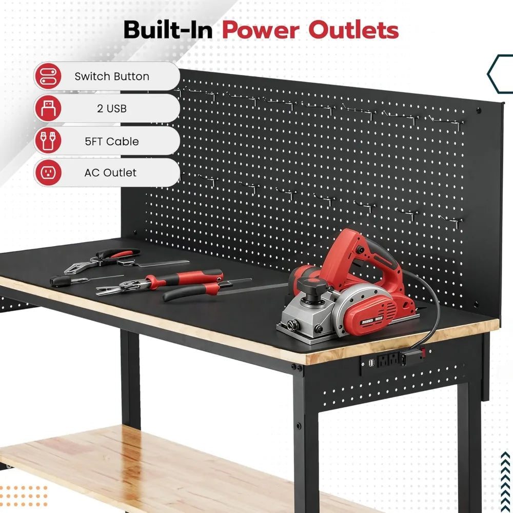 Heavy Duty Adjustable Height Workbench