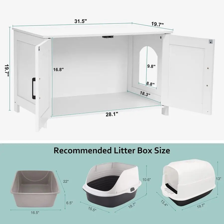 Wooden Cat Litter Box Enclosure