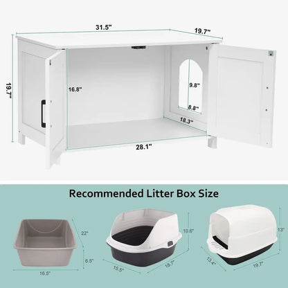 Wooden Cat Litter Box Enclosure