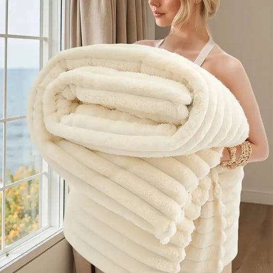 Ultra-Soft Striped Flannel Fleece Blanket