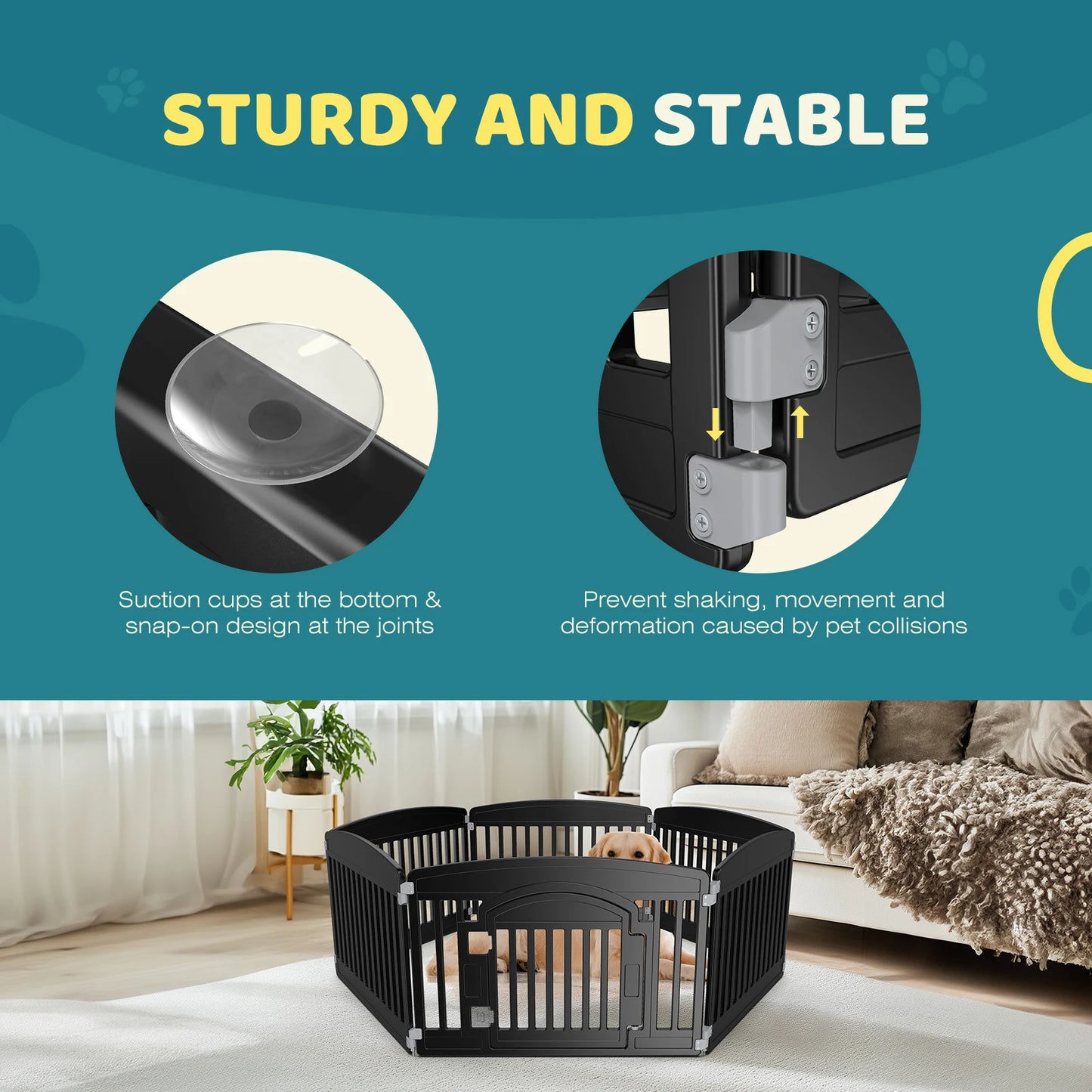 6 Panel 24in Expandable Dog Playpen