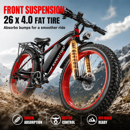 26" Fat Tire Electric Bike for Adults