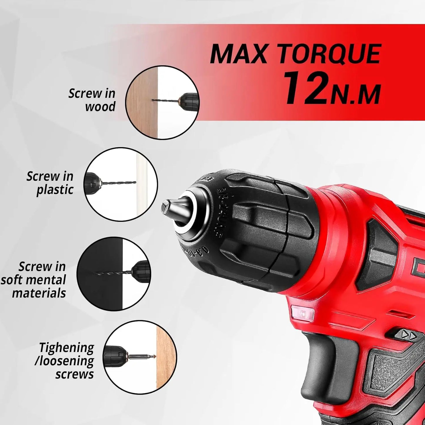 Drill Set Tool Set with Cordless Drill