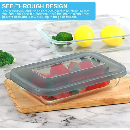 8 Piece Glass Baking Dishes With Lids