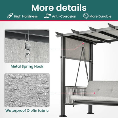 2-in-1 Convertible Porch Swing Bed