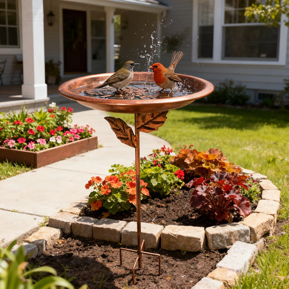 Outdoor Rustproof Vintage Iron Bird Bath / Feeder