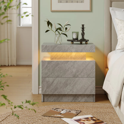 LED Nightstands with 2 Drawers,