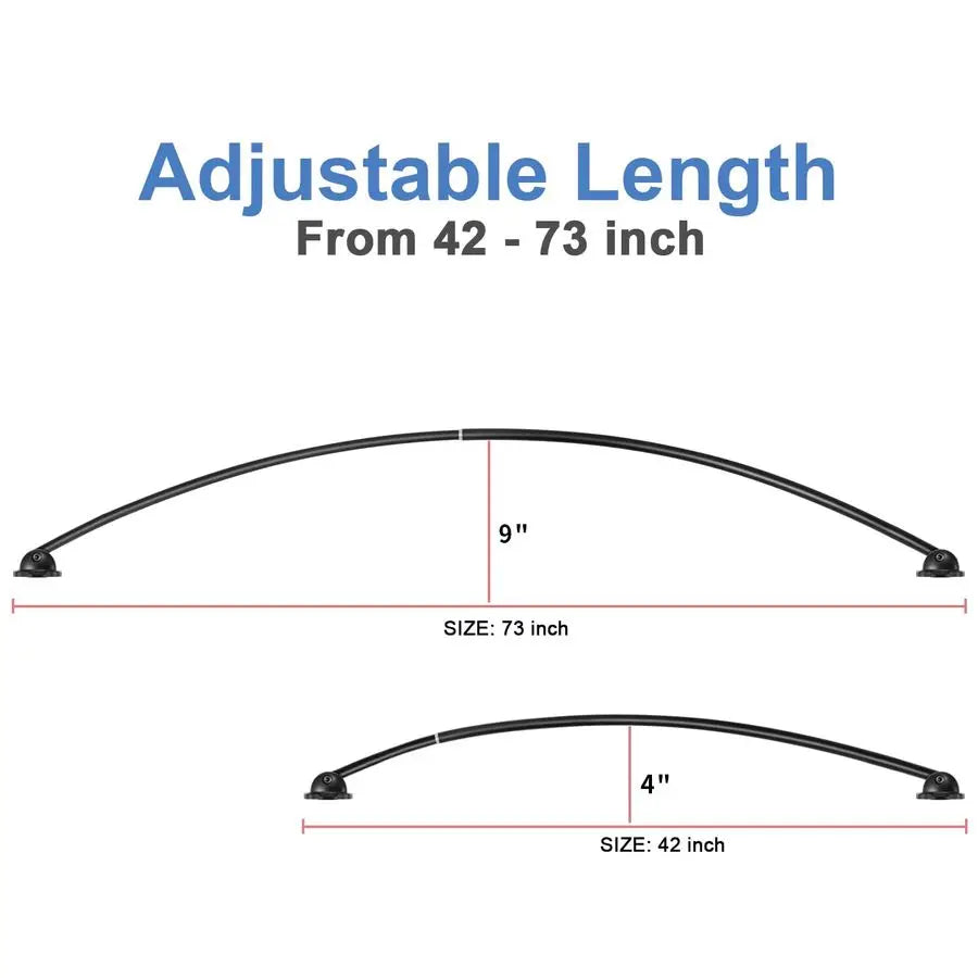 Adjustable Curved Shower Curtain