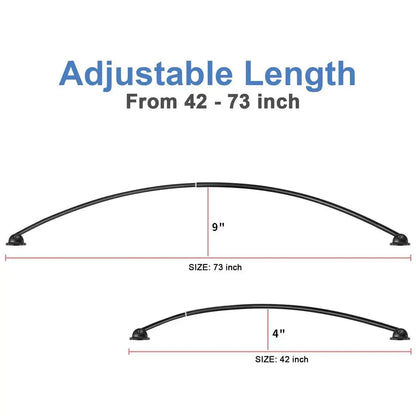 Adjustable Curved Shower Curtain