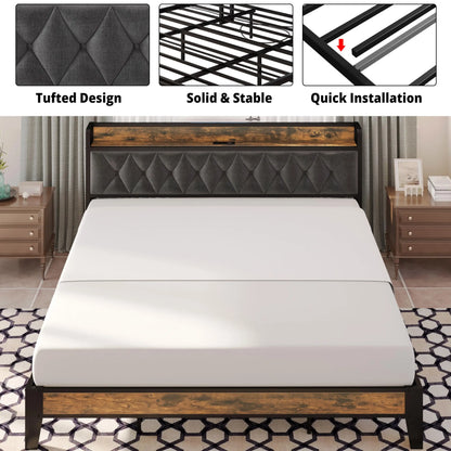 Bed Frames With Storage Headboard And Outlets