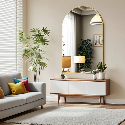 26"x38" Arched Metal Framed Mirror